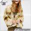 2017 oem women tie dye spread collar coat with drawstring waist
