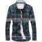  cotton microfiber casual check Korean men style shirt