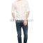 White Patterned Long Sleeve Buttonless Shirt