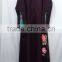 embroider young girl muslim dress/ dqln muslim islamic fashionable abaya kaftan dresses/fancy dl islamic muslim dress