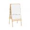 double side magnetic wooden frame white and black drawing dart chalk board easel stand with storages