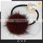 Wholesale fashion genuine mink fur ball hiar elastic for girl women