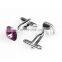 Simple Deluxe Pink Rhinestone Jewelry Unisex Shirt Cufflinks Brand