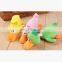 Custom small rattle yellow plush duck toy
