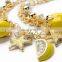 New arrive fashion kids bead bracelets lemon fruit star colorful Beach acrylic bracelets