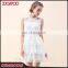 Latest Custom Women Sleeveless Floral Lace Crochet Dress with Tiered Hem