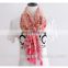 new design fashion flower shawl hijab with fringe wholesale girl scarves