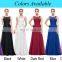 Grace Karin Hot Sale Pink Purple Red Royal Blue Black White Green Sleeveless V-Back Long Chiffon Evening Dress 2017 CL007555-2