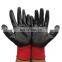 13 gauge nylon knitted nitrile coated red gloves/safety working nitrile gloves