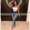 2020 High Waist Casual Blue Destroy Wide Leg Pants Denim Streetwear Ladies Jeans Jeans Pants For Women Baggy