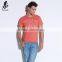 Red and navy blue round collar Men slim fit cotton polyester t shirts