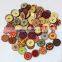 Fancy 2 Hole Flat Cartoon Carved Craft Design Mixed Colored DIY Cute Wooden Button