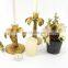 hot selling modern lucky large ornamental palm tree shape gold candleholder