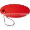 Custom fashion gift PU foam printed logo oval shape floating key chain