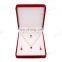 New arrival hot selling custom red velvet jewelry packaging box jewelry ring earring necklace box