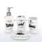 white with printing lanka ceramic bathroom set