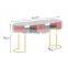Nordic Double-layer Nail Table, Beauty Salon Golden Iron Manicure Table and Chair Set