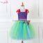 Optional colorful dress girls puffy tutu dress cap sleeve