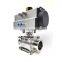 Stainless Steel  3PC Tri-Clamp Pneumatic Actuated Ball Valve