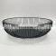 New Manufacture Popular High Quality Home Kitchen Fruit Storage Picnic Box Iron Color Black Big Size Metal Wire Fruit Basket