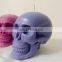 New halloween gift customized prinitng box custom dye color lavender sage oud soy palm wax scented skeleton skull candle