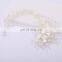 Flower Headwear Wedding Headband for Bride Crystal Pearls Women Tiara Bridal Headpieces Hair Jewelry Accessories