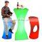 remote control lighted up 16 colors portable event night club led light bar stool furniture high cocktail table chair set