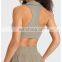Breathable Soft Lapel Racer Back Sexy Sports Gym Yoga Bra Top Ladies Shockproof Workout Fitness Training Wear Clothes For Women