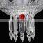 European Style Villa Living Room Pendant Lighting White Lampshade Luxury Modern Classics k9 Crystal Candles Chandelier