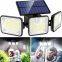 LED Solar Wall Lamp PVC Body IP65 Rating Three Sided Luminous Design ROHS Certified Artificial Induction Garden Patio Landscape