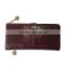 Lady Genuine Long Leather Trifold Bifold Money ID Wallet Clutch Purse brown