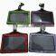 vertical style Black leather business ID badge card holder with slot & chain Holes