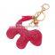 2016 Hot pink Dogs Pendant Keychain Bling Crystal Keychain Custom Wholesale 18k Gold Plated Lobster Clasp
