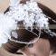 2015 New Luxury Rhinestone Tassels Crystal Lace Flowers Wedding Headdress Hat Bridal Hair Jewelry Wedding Dress Accessories