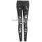 K-134 broken-hole black cowboy punk rave black high waist trousers