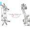 single 2106 304 316Stainless steel glass spiders for glass curtain wall fixing system
