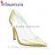 Golden color patent leather wholesale high heel shoes for eleglant ladies