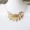 Pendant, Bib necklace, Bridesmaid Gifts, Choker, Wedding Jewelry, Personalized,Leaf Statement Necklace,