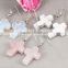 Ladies earrings designs opal pink crystal stone cross drop earrings