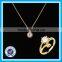 zirconia engagement gold ring necklace set round diamond jewelry set