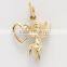 3 dimensional angel with heart charms and pendants for necklace zinc alloy charms
