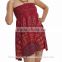 2459 Rayon Block Printed Tube Top Beachwear dresses Halter Top waist skirts Long Sleeve dress