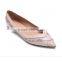 Lady's Pink Flat Genuine Leather Customized OEM Women Shoe New Design