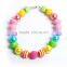 colorful bead easter baby girls chunky necklace in stock rainbow color beaded necklace for baby girl