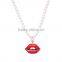 OEM/ODM Manufacture 2016 Latest Design Red Lip Pendant Necklace Pearl Necklace for Women