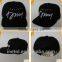 fashion high quality promotional black cotton falt cap customize wholesale