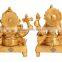 Handmade Brass Set of Ganesh Laxmi Ji God Goddess Hinduism Religious Antique Gift