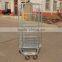 Professional design storage cage cart steel wire mesh containers supermarket roll cage