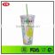 Customized FDA Passed Double wall plastic photo tumbler paper insert 20 Ounce