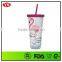22oz Double Wall Custom Plastic Tumbler With Heat-transfer Printing Logo